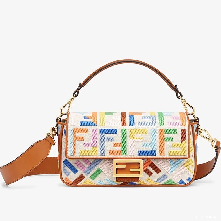 HOT Multicolor Medium Fendi Baguette FF In Bag Motif Canvas 0715
